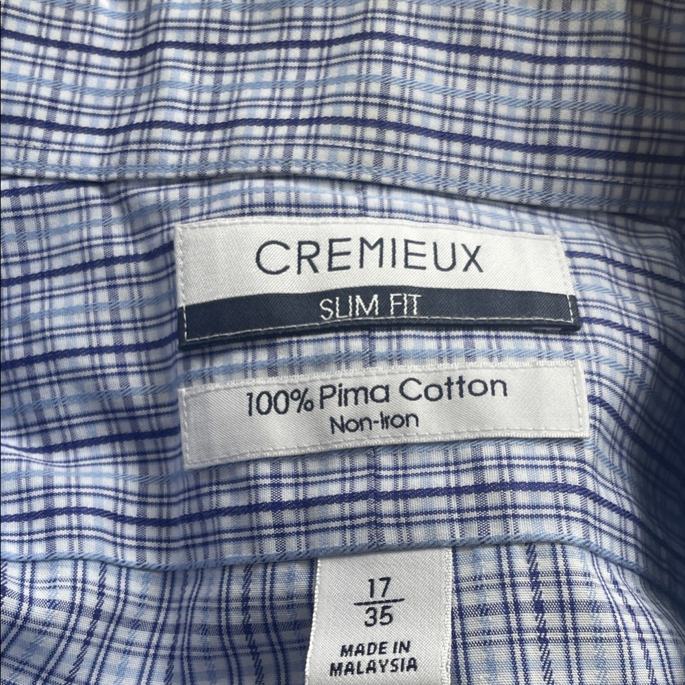 Daniel Cremieux Men's Blue and White Checkered Shirt